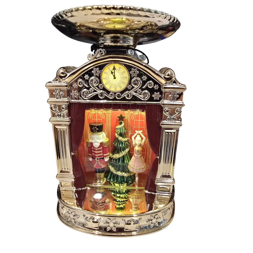 Bath & Body Works Nutcracker Theater Light Up 3-Wick Candle Holder Gold Holiday